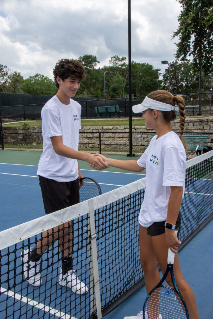 shaking hands with the cutie girl tennis player