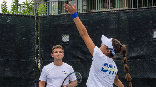 playing tennis